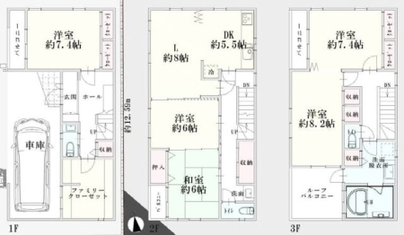  �y�Ԏ�}�z5LDK�̂�Ƃ肠��Ԏ��ɁA�t�@�~���[�N���[�[�b�g�������B���[�͔��Q�ŁA��������Ƃ�����炵�������ł���Z�܂��ł��B