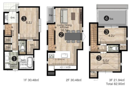  �y�Ԏ�}�z�Ƒ��̎��Ԃƃv���C�x�[�g�𗼗��ł���3LDK�B���r���O�Ɏ��R�ƏW�܂�Ȃ�����A���ꂼ��̋��ꏊ���؂ɂł���Ԏ��ł��B