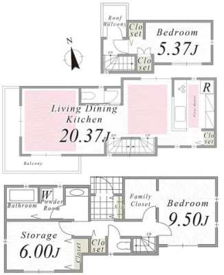 ���} �y�Ԏ�}�z20��LDK�Ǝ��[�⏑�ւɂ��g����T�[�r�X���[���������2SLDK�B�v�w�ӂ���̕�炵��A���ꂩ��Ƒ�����������ɂ��҂�����̊Ԏ��B