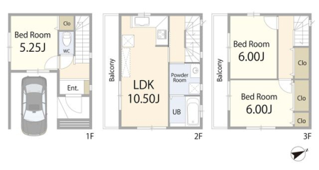  �Ԏ�}�Ƒ��̎��Ԃƃv���C�x�[�g�𗼗��ł���3LDK�B���r���O�Ɏ��R�ƏW�܂�Ȃ�����A���ꂼ��̋��ꏊ���؂ɂł���Ԏ��ł��B