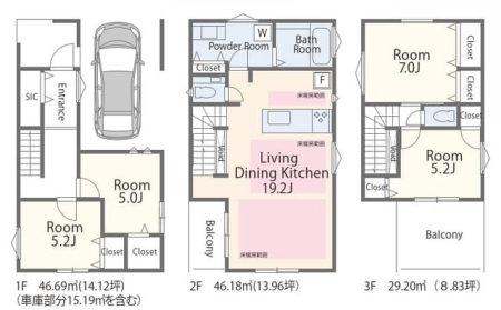  �y�Ԏ�}�z�L�X���r���O�ɉ����A�����[������4LDK�v�����B�Ƒ��������Ă���Ƃ����������A��炵�₷�����l�����Ԏ��ł��B