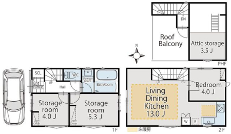  �y�Ԏ�}�zLDK��3����������A�v���C�x�[�g�ƒc���𗼗��ł���Ԏ��v�����B