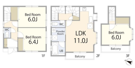  �y�Ԏ�}�z�Ƒ��̎��Ԃƃv���C�x�[�g�𗼗��ł���3LDK�B���r���O�Ɏ��R�ƏW�܂�Ȃ�����A���ꂼ��̋��ꏊ���؂ɂł���Ԏ��ł��B