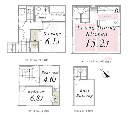  5680���~�A2LDK+S�i�[�ˁj�A�y�n�ʐ�57.4m2�A�����ʐ�85.92m2 �y�Ԏ�}�z  ���[�⏑�ւɂ��g����T�[�r�X���[���������2SLDK�B�v�w�ӂ���̕�炵��A���ꂩ��Ƒ�����������ɂ��҂�����̊Ԏ��B