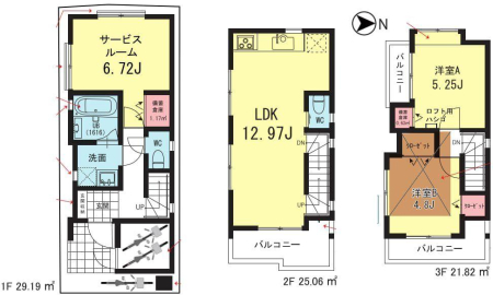  �Ԏ��(1����)�A���i3780���~�A2LDK+S�A�y�n�ʐ�44.47m2�A�����ʐ�76.07m2