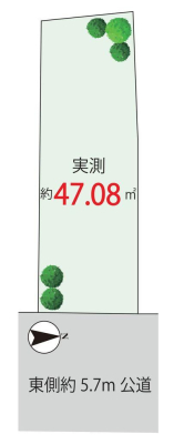  7380���~�A2LDK+S�i�[�ˁj�A�y�n�ʐ�47.08m2�A�����ʐ�97.03m2 �y���}�z  ����5.7�������ɖʂ����J�������ӂ�闧�n�B�z���ɕ�܂�A�����S�n�悭�ʂ蔲���閾�邢�Z�܂��ł��B