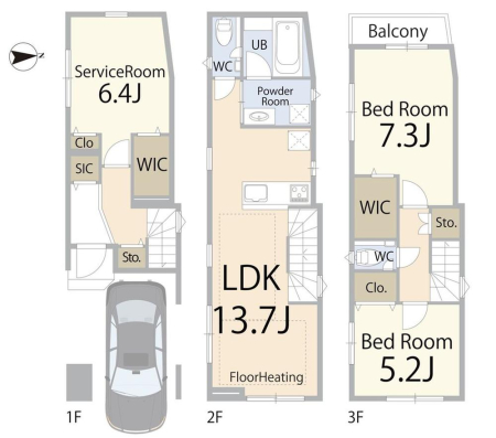  7380���~�A2LDK+S�i�[�ˁj�A�y�n�ʐ�47.08m2�A�����ʐ�97.03m2 �y�Ԏ�}�z  2LDK�ɉ�����S������A���Z��Ԃ�WIC�ASIC���[�E���[�N�X�y�[�X�𗼗������g������̗ǂ��Ԏ��B���������������A�Ƒ��\���⃉�C�t�X�^�C���̕ω��ɂ��_��ɑΉ��ł���v�����ł��B