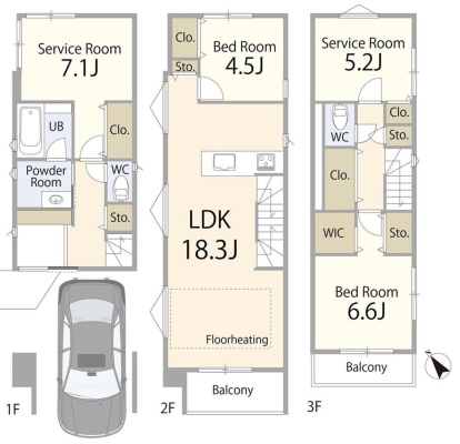  �Ԏ��(A����)�A���i6480���~�A2LDK+2S�A�y�n�ʐ�68.4m2�A�����ʐ�119.3m2