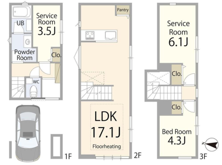  5980���~�A1LDK+2S�i�[�ˁj�A�y�n�ʐ�44.3m2�A�����ʐ�83.5m2 ���[�⏑�ւɂ��g����T�[�r�X���[���������1LDK�{2S�B�v�w�ӂ���̕�炵��A���ꂩ��Ƒ�����������ɂ��҂�����̊Ԏ��B
