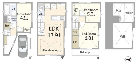  �Ԏ��(A����)�A���i4480���~�A2LDK+S�A�y�n�ʐ�40.35m2�A�����ʐ�78.5m2