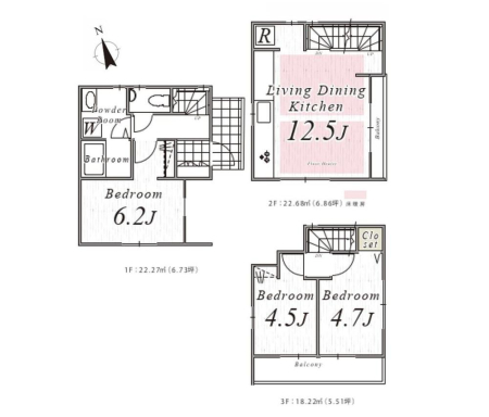  1��780���~�A3LDK�A�y�n�ʐ�39.54m2�A�����ʐ�63.17m2 �y�Ԏ�}�z  �Ƒ��̎��Ԃƃv���C�x�[�g�𗼗��ł���3LDK�B  ���r���O�Ɏ��R�ƏW�܂�Ȃ�����A���ꂼ��̋��ꏊ���؂ɂł���Ԏ��ł��B