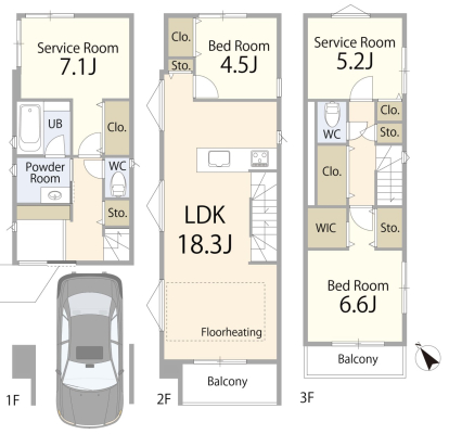  �Ԏ��(A����)�A���i6480���~�A2LDK+2S�A�y�n�ʐ�68.40m2�A�����ʐ�119.30m2