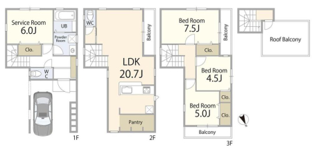  9980���~�A3LDK+S�i�[�ˁj�A�y�n�ʐ�78.96m2�A�����ʐ�123.93m2 �y�Ԏ�}�z  �Ƒ������K�ɕ�点��3LDK�{S�^�C�v�B�[���̋��Z��ԂƖL�x�Ȏ��[�ŁA���C�t�X�^�C���ɍ��킹���g�������y���߂܂��B