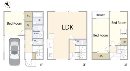  9480���~�A3LDK�A�y�n�ʐ�63.63m2�A�����ʐ�80.18m2 �Ƒ��̎��Ԃƃv���C�x�[�g�𗼗��ł���3LDK�B  ���r���O�Ɏ��R�ƏW�܂�Ȃ�����A���ꂼ��̋��ꏊ���؂ɂł���Ԏ��ł��B