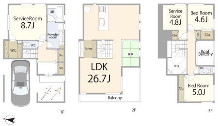  �Ԏ��y2�����Ԏ�}�z  �Ƒ��̎��Ԃƃv���C�x�[�g�𗼗��ł���2LDK+2S�B  ���r���O�Ɏ��R�ƏW�܂�Ȃ�����A���ꂼ��̋��ꏊ���؂ɂł���Ԏ��ł��B