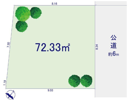 ���} �y�n���i1��4900���~�A�y�n�ʐ�72.33m2 ���}