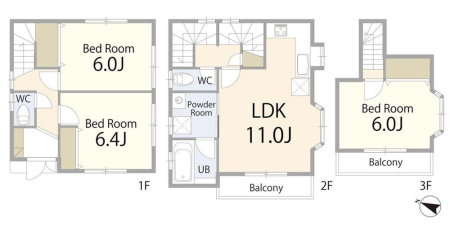  4180���~�A3LDK�A�y�n�ʐ�58.82m2�A�����ʐ�78.24m2 �y�Ԏ�}�z  �Ƒ��̎��Ԃƃv���C�x�[�g�𗼗��ł���3LDK�B  ���r���O�Ɏ��R�ƏW�܂�Ȃ�����A���ꂼ��̋��ꏊ���؂ɂł���Ԏ��ł��B