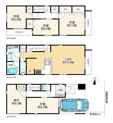  9800���~�A4LDK+S�i�[�ˁj�A�y�n�ʐ�78.61m2�A�����ʐ�133.32m2